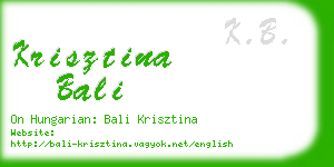 krisztina bali business card